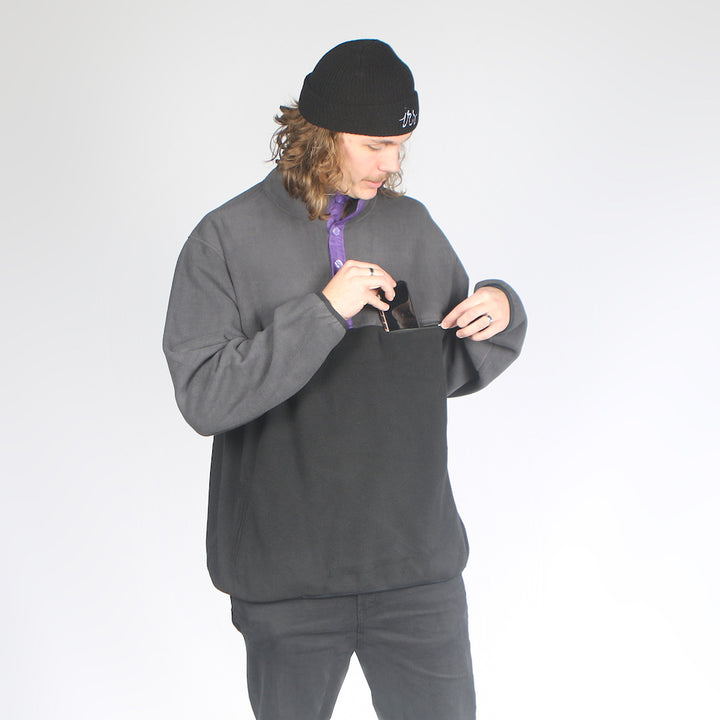 Buffalo Fleece Black/Grey/Purple