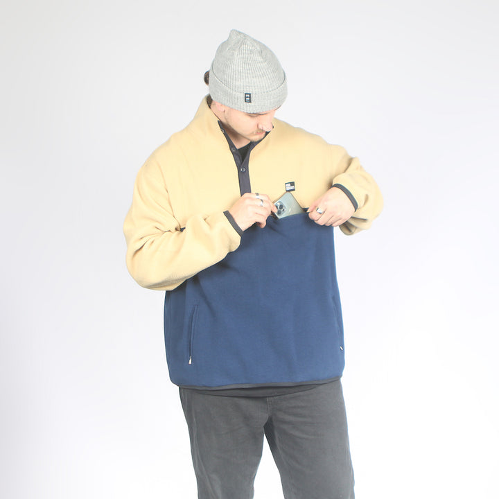 Buffalo Fleece Navy/Tan