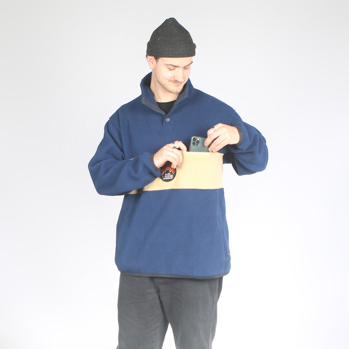 Centre Fleece Navy/Tan