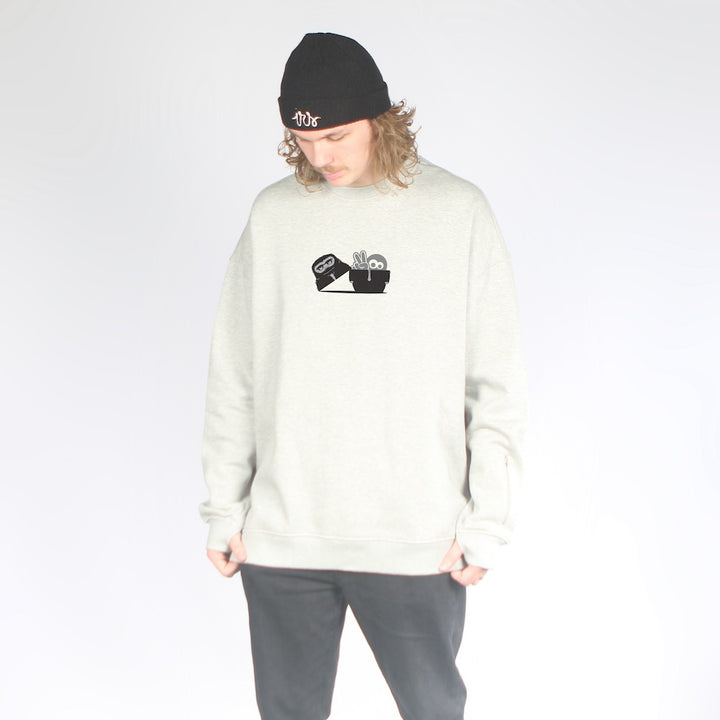 Hide n Seek DWR Oversized Crew Grey Marle