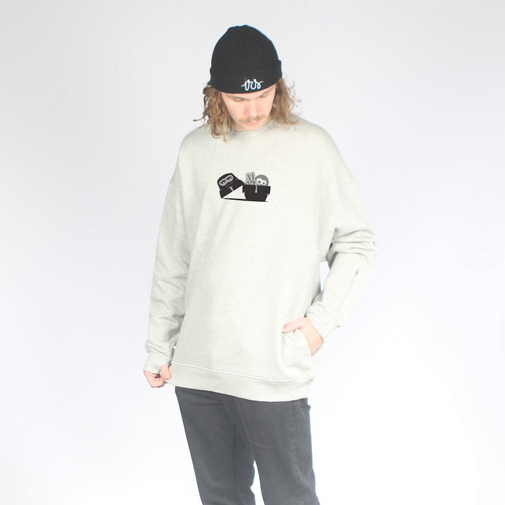 Hide n Seek DWR Oversized Crew Grey Marle