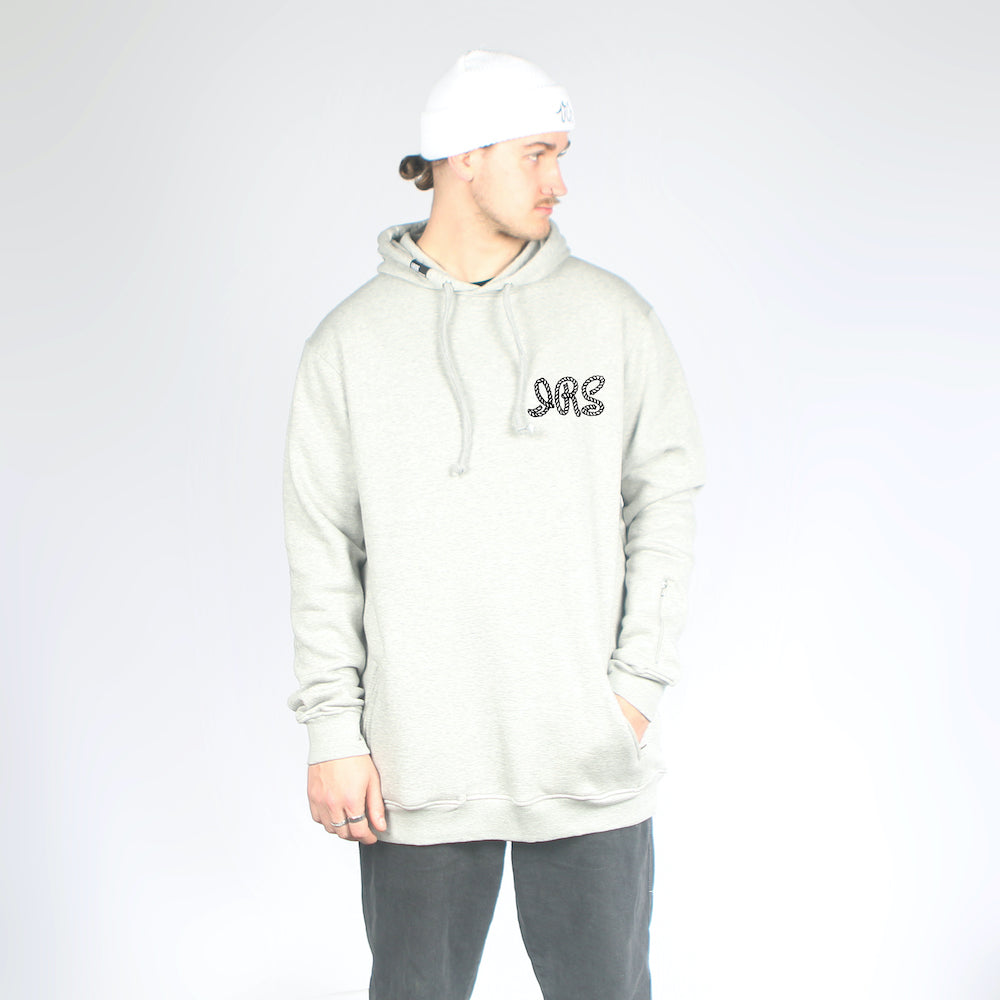 Row Your Boat DWR Shred Fit Hoodie Grey Marle